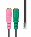 POWERTECH Καλώδιο RJ10 σε 2x 3.5mm, 0.30cm, μαύρο, CAB-J037 POWERTECH Καλώδιο RJ10 σε 2x 3.5mm, 0.30cm, μαύρο, CAB-J037