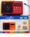 WS-291 Mini MP3/Fm radio Speaker with built-in MP3 player and FM radio, support MP3 play from USB/SD/microSD Card - RED