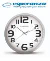 ESPERANZA EHC013W Ρολόι Τοίχου Quartz Αθόρυβο 25cm με Λευκό καντράν ESPERANZA EHC013W Ρολόι Τοίχου Quartz Αθόρυβο 25cm με Λευκό καντράν