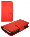 Samsung Galaxy S5 Mini G800F - Leather Wallet Stand Case Red (OEM)