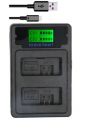 USB   LPE5 LP-E5 LP E5 +TYPE-C Dual Charger  Canon 450D 500D 1000D Kiss X2 X3 F Rebel XSi Xli XS L15 camera (OEM)