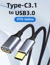 USB Type-C cable extension - USB3 A female 1 meter (OEM)