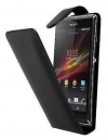 Sony Xperia M C1905 - Leather Flip Case Black (OEM)