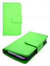 Samsung Galaxy S5 Mini G800F - Leather Wallet Stand Case Green (OEM)