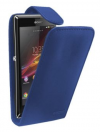 Sony Xperia L Leather Flip Case Blue