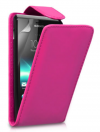 Sony Xperia M C1905 - Leather Flip Case Magenta (OEM)