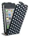 iPhone 5 Δερμάτινη Θήκη Μαύρη με άσπρες βούλες iPhone 5 Δερμάτινη Θήκη Μαύρη με άσπρες βούλες