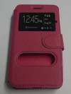 Leather Case With Windows And Silicone Back Cover for Huawei Y3ii Magenta (OEM)