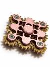 BLCR Three-Spinner Fidget Toy Metal 1 minute EDC Hand Spinner for Autism and ADHD Nine Gear Rose Pink