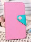 Leather Wallet/Case for Alcatel One Touch Idol X (OT-6040D) Pink (OEM)