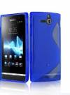 Θήκη σιλικόνης S-Line TPU Gel για Sony Xperia U Μπλε Ημιδιάφανη