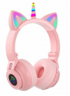Παιδικά Ακουστικά ασυρματα με FM Ραδιο , Ροδακινι χρωμα,  L450 - 7 LEDS ,  δεχεται TF καρτα  (OEM)