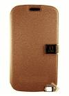 Samsung Galaxy S5 Mini G800  - Leather Wallet Case With Plastic Back Cover DR' CHEN Βrown (OEM)