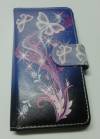 Sony Xperia M2 D2303 - Leather Stand Wallet Case Blue With Butterflies (OEM)