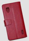 LG Optimus G E 973 / E975 - Leather Wallet Stand Case Red (OEM)