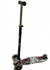 Scooter Three Wheel  With Lights On Wheels, black