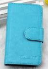 Leather Wallet Stand/Case for Alcatel One Touch Pop C9 OT-7047D Turquoise (OEM)