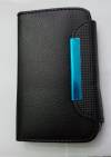 LG OPTIMUS L3 E400 - LEATHER WALLET BLACK CASE  (OEM)