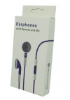 Purple Stereo Earphones and MIC Handsfree με ένταση για iPhone 3GS & 4 / 4S (OEM)