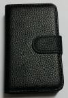 LG Optimus L5 E610 / E612 - Leather Wallet Case Black (OEM)