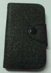 Galaxy S III mini i8190 Leather Wallet Case With Silicone Back Cover Black (OEM)