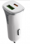 Hoco Z31 Universe Dual USB Car Charger QC3.0 Fast Charging 3.4A 18W white with Intelligent Balance