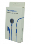 Μπλέ Stereo Earphones and MIC Handsfree με ένταση για iPhone 3GS & 4 / 4S (OEM)