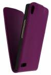Leather Flip Case for Huawei Ascend P6 Purple (OEM)
