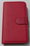 LG Optimus L5 E610 / E612 - Leather Wallet Case Magenta (OEM)