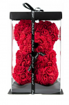 Teddy bear made of artificial roses 34cm in a box Code: 81016BRR50RD