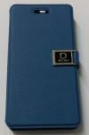 Samsung Galaxy Core Plus G350 - Leather Wallet Case With Plastic Back Cover DR' CHEN Blue (OEM)