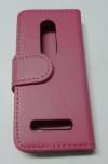 Nokia Asha 206 - Leather Wallet Case Magenta (OEM)