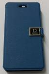 Samsung Galaxy S3 mini i8190 - Leather Wallet Case With Plastic Back Cover DR' CHEN Blue (OEM)