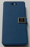 Samsung N910 Galaxy Note 4 - Leather Wallet Case With Plastic Back Cover DR' CHEN Blue (OEM)