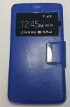 ZTE Blade V220 - Leather Case with Window and Back Cover Silicone Blue (ΟΕΜ)