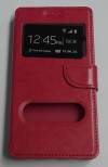Leather Case With Windows And Silicone Back Cover for Huawei P8 Lite Magenta (OEM)