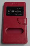 Leather Case With Windows And Silicone Back Cover for Huawei P8 Lite Magenta (OEM) Leather Case With Windows And Silicone Back Cover for Huawei P8 Lite Magenta (OEM)