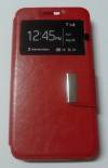 Leather Case With Windows And Silicone Back Cover for Huawei Ascend G620s Red (ΟΕΜ)