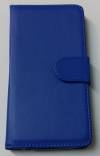 Huawei Ascend Y635 - Leather Stand Wallet Case With Silicone Back Cover Blue (OEM)
