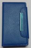 LG Optimus L4 II E440 - Leather Wallet Case With Magnetic Flip Blue (OEM)