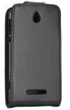 Sony Xperia E dual Δερμάτινη θήκη Flip Μαύρη  (OEM)