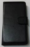 Huawei Ascend Y635 - Leather Stand Wallet Case With Silicone Back Cover Black (OEM)
