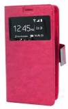 Samsung Galaxy Core 2 G355HN - Leather Flip Case with windows Magenta (OEM)