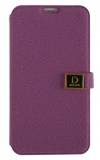 Samsung Galaxy Core Plus G350 - Leather Wallet Case With Plastic Back Cover DR' CHEN Purple (OEM)