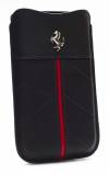 Universal Real Leather case Ferrari California Medium Black for iPhone4 and android smartphones