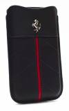 Universal Real Leather case Ferrari California Large Black for iPhone5 and android smartphones