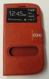 Samsung  I9300 Galaxy S III S3 - Leather Flip Case With Windows And Back Cover Silicone Red (ΟΕΜ)