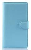 Microsoft Lumia 535 - Leather Wallet Stand Case Light Blue (OEM)