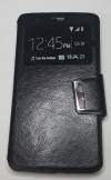 ZTE Blade V220 - Leather Case with Window and Back Cover Silicone Black (ΟΕΜ)