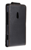 Nokia Lumia 800 - Leather Flip Case Black (OEM)